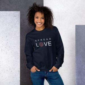 Navy blue unisex spread love sweatshirt